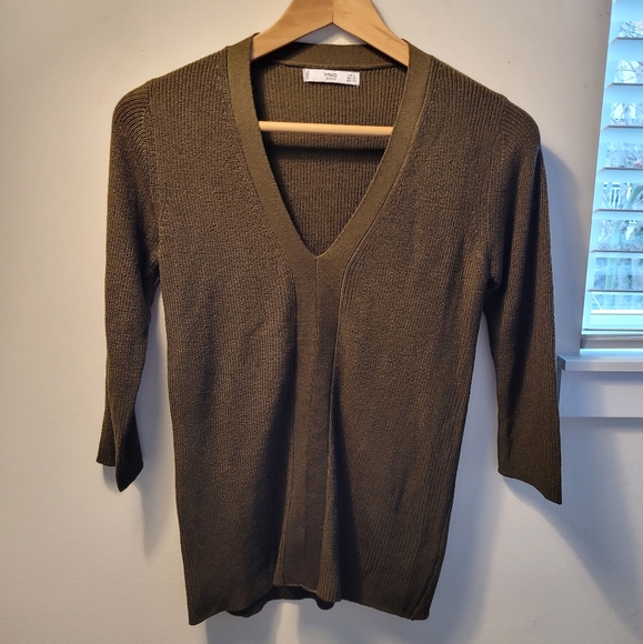 Mango MNG Basics V Neck Sweater US XS - Picture 1 of 11
